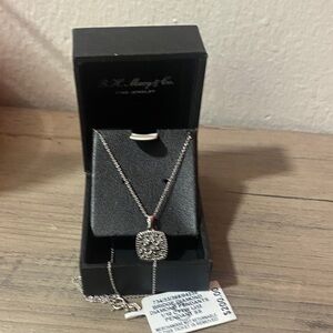 R & M Richards Silver Necklace with Square Pendant